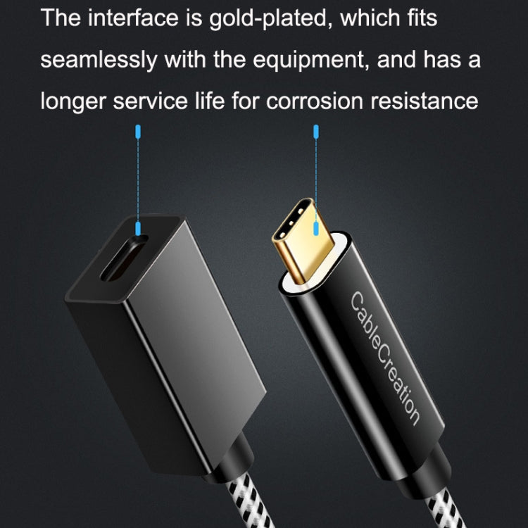 CC0316 0.3m Type-C / USB-C Male to Female Extension Cable Computer Phone Charging Cable(Black) - Cable & Adapters by PMC TechLife | Online Shopping South Africa | PMC TechLife | Buy Now Pay Later Mobicred