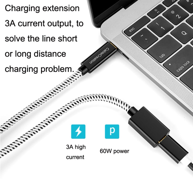 CC0316 0.3m Type-C / USB-C Male to Female Extension Cable Computer Phone Charging Cable(Black) - Cable & Adapters by PMC TechLife | Online Shopping South Africa | PMC TechLife | Buy Now Pay Later Mobicred