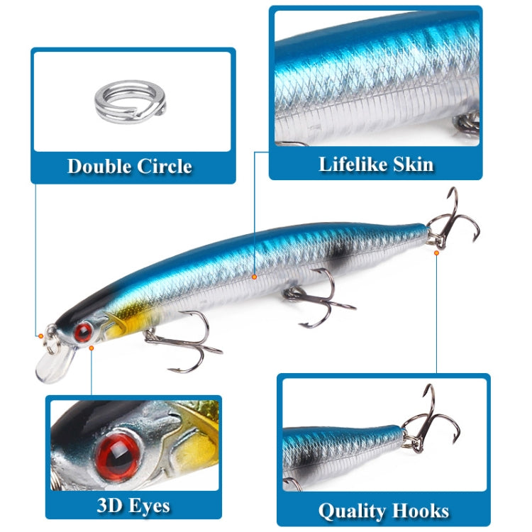 XY-256 19.1g/13.5cm Long Casting Sinking Minnow Fake Bait(2) - Fishing Lures by PMC TechLife | Online Shopping South Africa | PMC TechLife | Buy Now Pay Later Mobicred