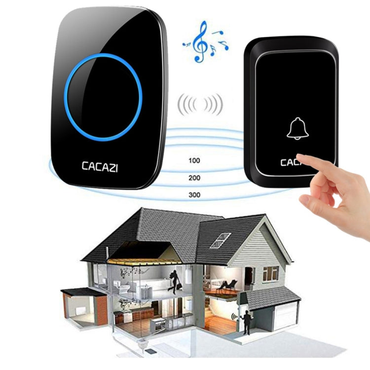 CACAZI A06-DC 1 to 2 Battery Smart Home Wireless Waterproof Doorbell(White) - Wireless Doorbell by CACAZI | Online Shopping South Africa | PMC TechLife | Buy Now Pay Later Mobicred