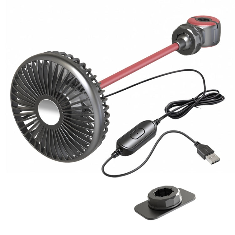 F508 Car Rear Seat USB Air Speed Adjustable Hose Fan(Black Red) - Heating & Fans by PMC TechLife | Online Shopping South Africa | PMC TechLife | Buy Now Pay Later Mobicred