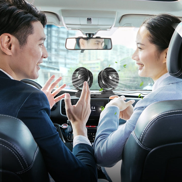 F623 12V/24V Vehicle Electric Oscillating Head Rotatable Double Head Fan (Basic) - Heating & Fans by PMC TechLife | Online Shopping South Africa | PMC TechLife | Buy Now Pay Later Mobicred