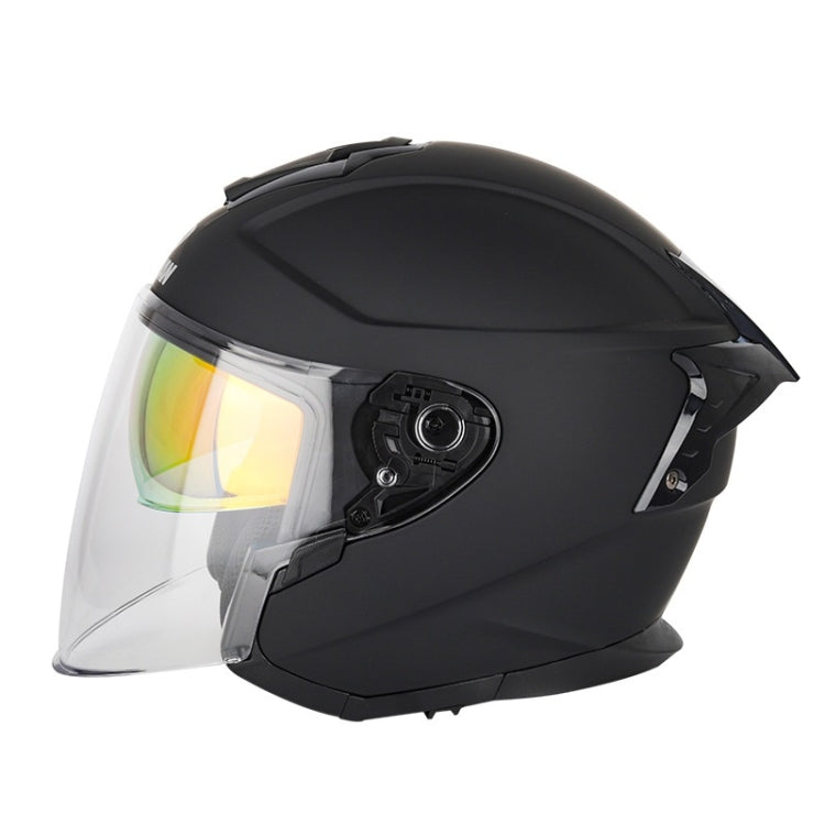 SOMAN Motorcycle Electric Bicycle Dual Lens Riding Helmet, Size: L(Matte Black) - free shipping - PMC TechLife - Order now!