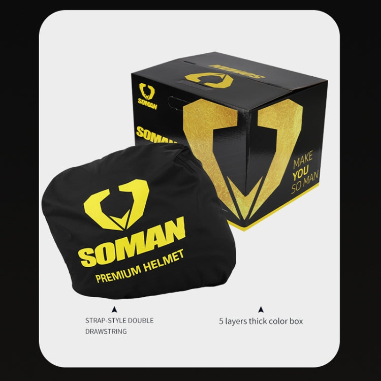SOMAN Motorcycle Electric Bicycle Dual Lens Riding Helmet, Size: M(Matte Black) - free shipping - PMC TechLife - Order now!