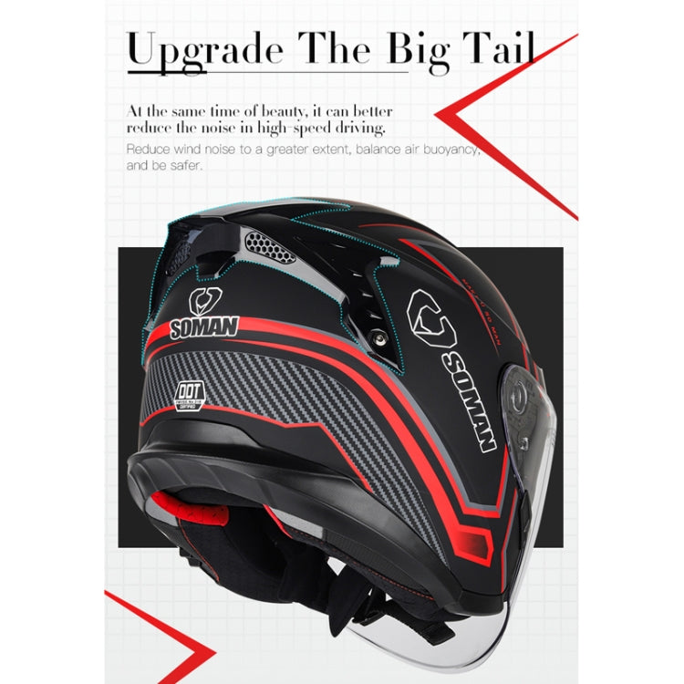 SOMAN Motorcycle Electric Bicycle Dual Lens Riding Helmet, Size: S(Bright Back) - free shipping - PMC TechLife - Order now!