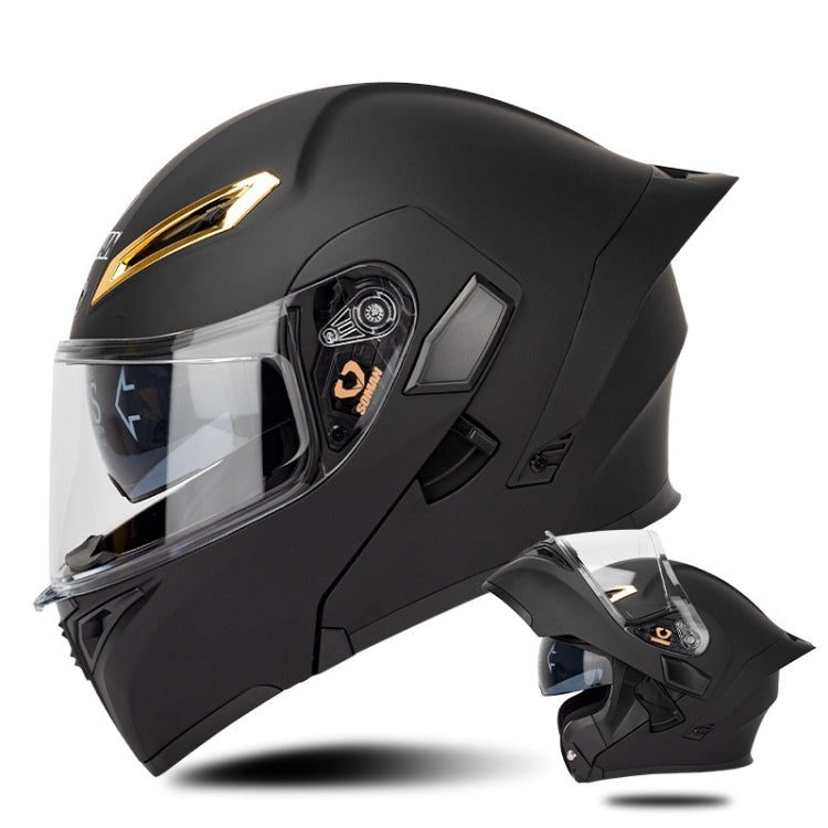 SOMAN Motorcycle Dual Lens Riding Peel-Off Full Coverage Helmet, Size: XL(Matt Black) - free shipping - PMC TechLife - Order now!
