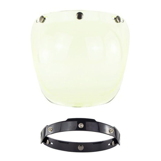 Motorcycle Helmet Three-Button Windproof Lens With Bracket(Yellow) - Helmets by PMC Jewellery | Online Shopping South Africa | PMC Jewellery | Buy Now Pay Later Mobicred