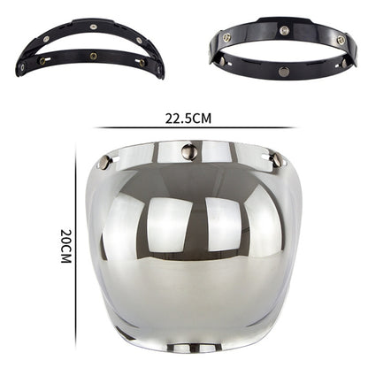 Motorcycle Helmet Three-Button Windproof Lens With Bracket(Dark Tea) - Helmets by PMC Jewellery | Online Shopping South Africa | PMC Jewellery | Buy Now Pay Later Mobicred