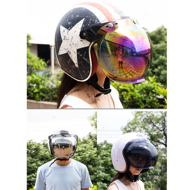 Motorcycle Helmet Three-Button Windproof Lens With Bracket(Silver Plated) - Helmets by PMC TechLife | Online Shopping South Africa | PMC TechLife | Buy Now Pay Later Mobicred