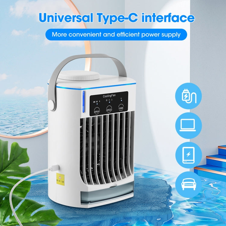 CF008 Mini Household Humidification Spray Air Cooler USB Plug-in Portable Air Conditioner Fan(White) - Electric Fans by PMC Jewellery | Online Shopping South Africa | PMC Jewellery