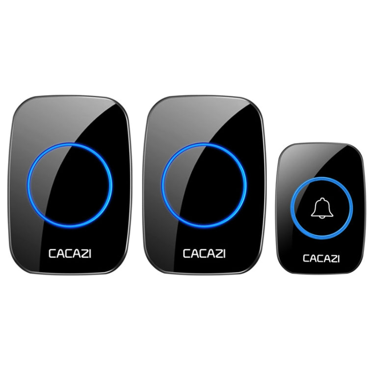 CACAZI A10DC 1 To 2 Battery Type Home Smart Waterproof Electronic Wireless Doorbell(Black) - Wireless Doorbell by CACAZI | Online Shopping South Africa | PMC Jewellery | Buy Now Pay Later Mobicred