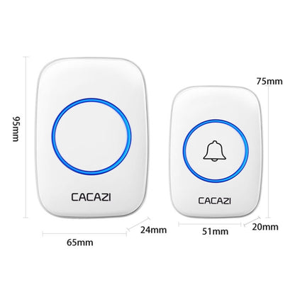 CACAZI A10DC 1 To 2 Battery Type Home Smart Waterproof Electronic Wireless Doorbell(Black) - Wireless Doorbell by CACAZI | Online Shopping South Africa | PMC Jewellery