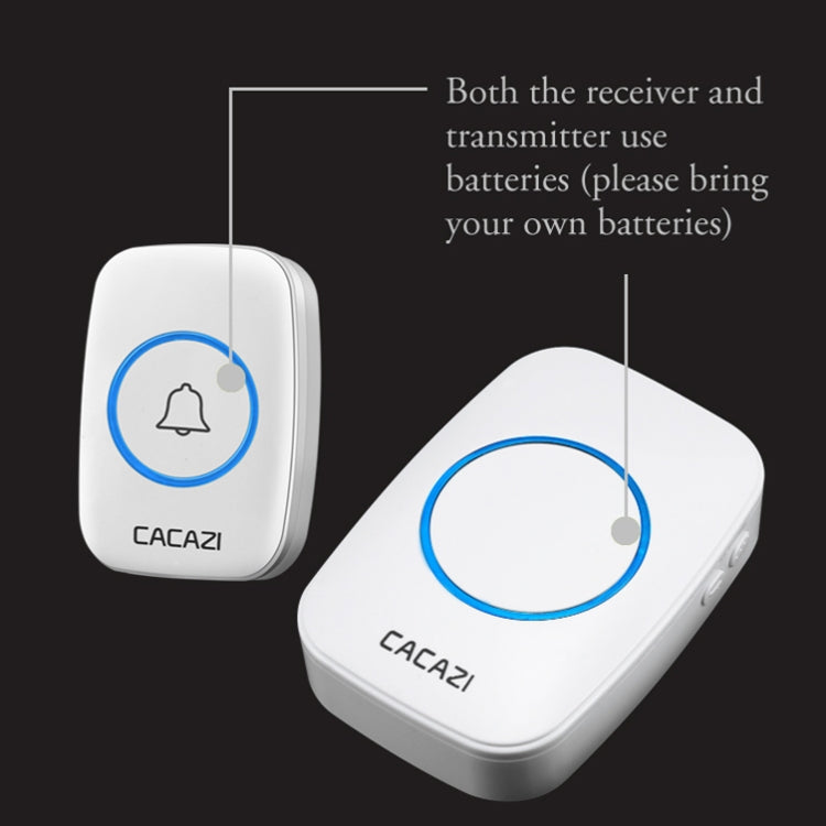 CACAZI A10DC 1 To 2 Battery Type Home Smart Waterproof Electronic Wireless Doorbell(Black) - Wireless Doorbell by CACAZI | Online Shopping South Africa | PMC Jewellery | Buy Now Pay Later Mobicred