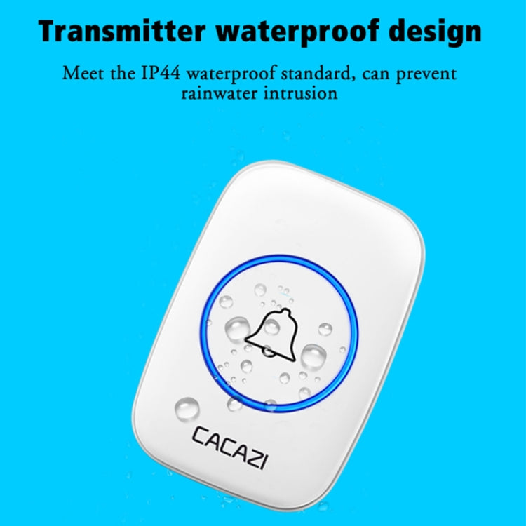 CACAZI A10DC 1 To 2 Battery Type Home Smart Waterproof Electronic Wireless Doorbell(Black) - Wireless Doorbell by CACAZI | Online Shopping South Africa | PMC Jewellery