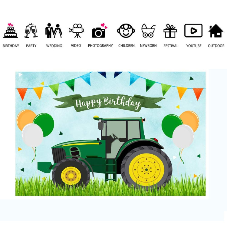 210x150cm Tractor Theme Birthday Backdrop Boy Farm Happy Birthday Background Party Decorations - Birthday Party by PMC TechLife | Online Shopping South Africa | PMC TechLife
