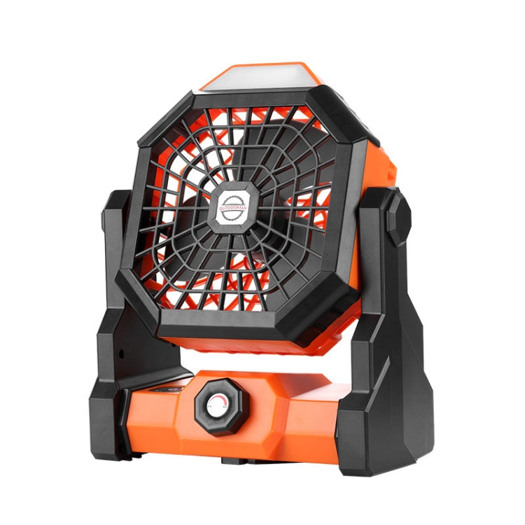 Outdoor Infinitely Variable Speed Portable Large Wind Charging Camping Lighting Fan(Black Orange) - Electric Fans by PMC Jewellery | Online Shopping South Africa | PMC Jewellery | Buy Now Pay Later Mobicred