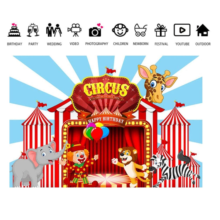 Circus Backdrop Carnival  Party Decorations Banner For Birthday 210 x 150cm - Cartoon by PMC TechLife | Online Shopping South Africa | PMC TechLife