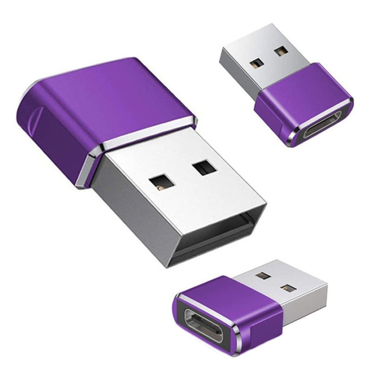 USB 2.0 Male To USB-C / Type-C Female Adapter, Support Charging & Transmission Data(Purple) - free shipping - PMC TechLife - Order now!