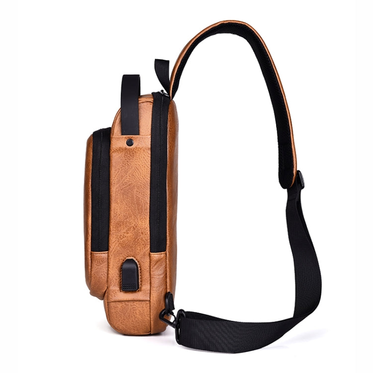 WEIXIER X318 Single Shoulder Crossbody Male Waterproof Anti-Theft Small Backpack(Light Brown) - free shipping - PMC TechLife - Order now!