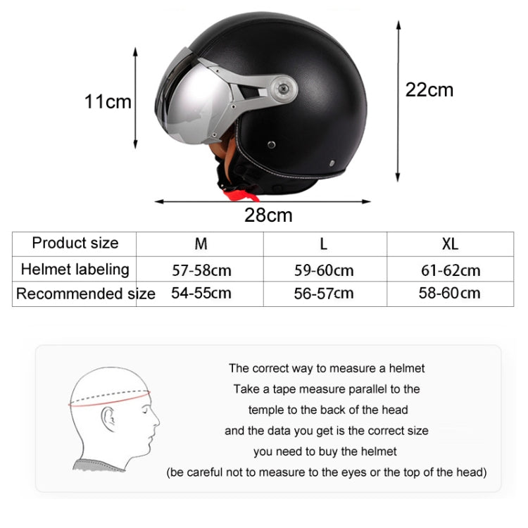 GXT Electric Vehicle Half Cover Four Seasons Retro Helmet, Size: M(Black White) - free shipping - PMC TechLife - Order now!