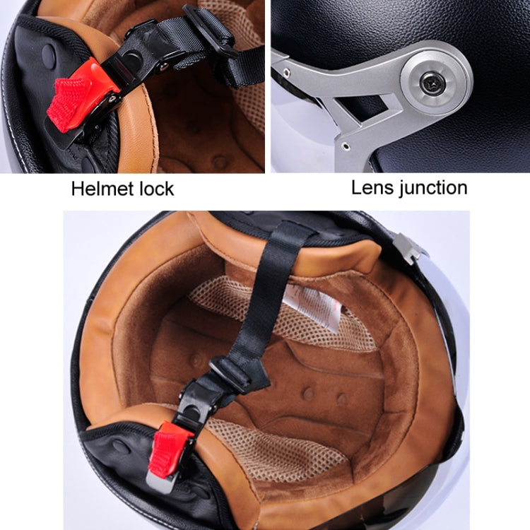 GXT Electric Vehicle Half Cover Four Seasons Retro Helmet, Size: M(Black) - free shipping - PMC TechLife - Order now!