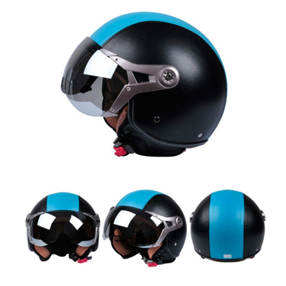 GXT Electric Vehicle Half Cover Four Seasons Retro Helmet, Size: L(White Red) - Helmets by GXT | Online Shopping South Africa | PMC Jewellery | Buy Now Pay Later Mobicred