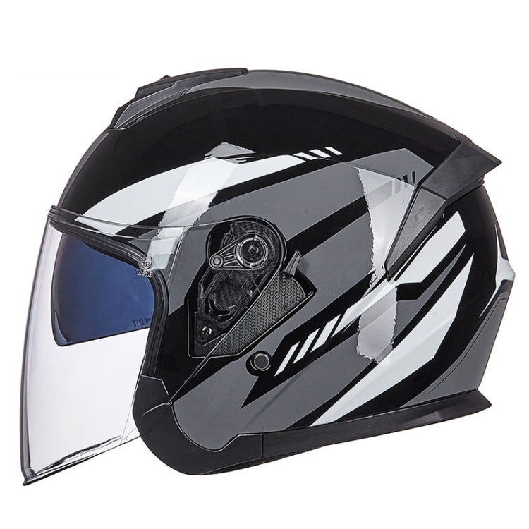 GXT Electric Vehicle Four Seasons Sun Protection & Windshield Double Lens Helmet, Size: M(Bright Black Gray) - free shipping - PMC TechLife - Order now!