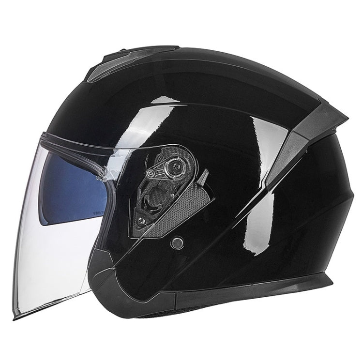 GXT Electric Vehicle Four Seasons Sun Protection & Windshield Double Lens Helmet, Size: M(Bright Black) - free shipping - PMC TechLife - Order now!
