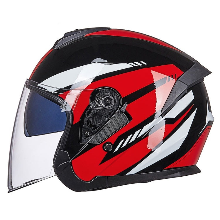 GXT Electric Vehicle Four Seasons Sun Protection & Windshield Double Lens Helmet, Size: L(Bright Black Red) - free shipping - PMC TechLife - Order now!