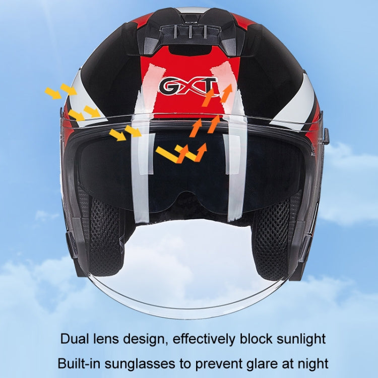 GXT Electric Vehicle Four Seasons Sun Protection & Windshield Double Lens Helmet, Size: L(Bright White) - Helmets by GXT | Online Shopping South Africa | PMC TechLife | Buy Now Pay Later Mobicred