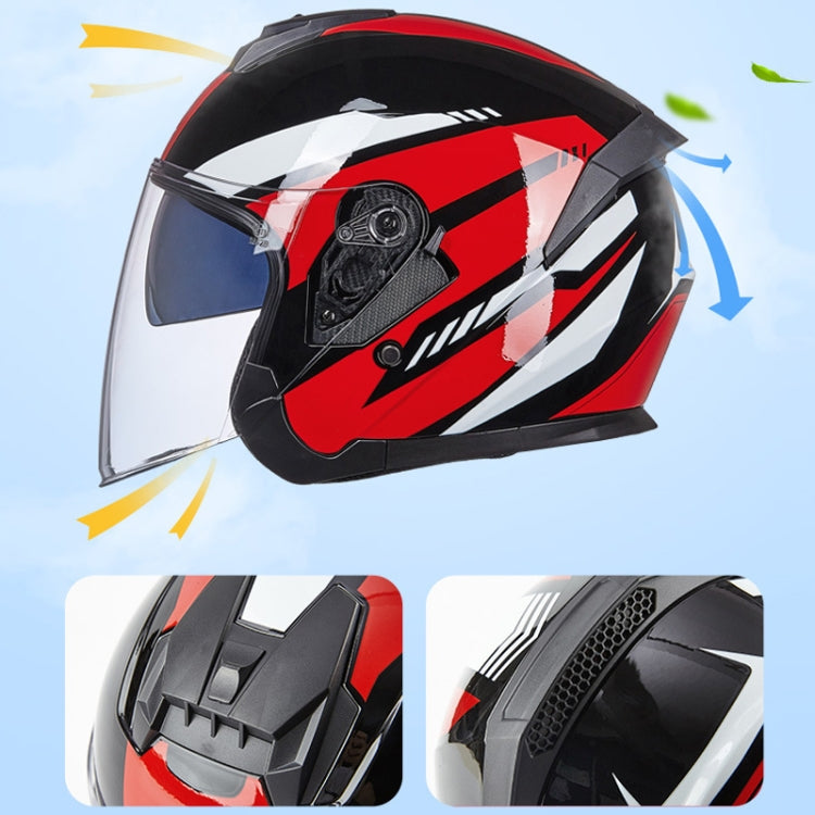 GXT Electric Vehicle Four Seasons Sun Protection & Windshield Double Lens Helmet, Size: M(Bright Black) - free shipping - PMC TechLife - Order now!