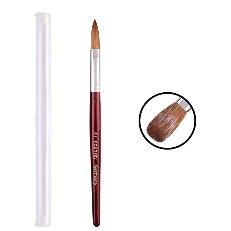 Red Wood Handle Kolinsky Hair Nail Art Brush No. 20 - free shipping - PMC Jewellery - Order now!