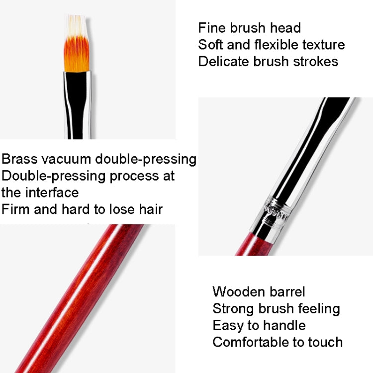 Nail Pen Wooden Pole Tool Gradient Dyeing Pen Multi-Line Hooking Tool(No.14 Sweeping Pen) - free shipping - PMC Jewellery - Order now!