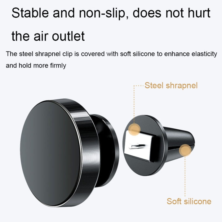 Air Outlet Type Aluminum Alloy Car Magnetic Suction Bracket Navigation Phone Holder(Black) - free shipping - PMC TechLife - Order now!