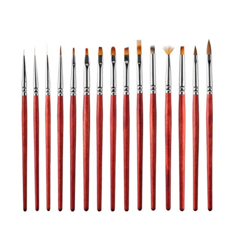 15pcs/set Wooden Rod Nail Brush Beauty Armor Tools Color Painting Pen Drawing Pen - Nail Art Equipment by PMC Jewellery | Online Shopping South Africa | PMC Jewellery | Buy Now Pay Later Mobicred