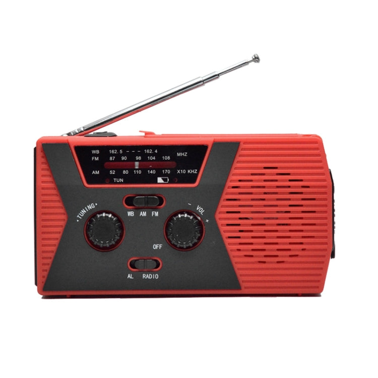 AM/FM/NoAA 2000mAh Emergency Radio Portable Hand Crank Solar Powered Radio(Red) - Radio Player by PMC TechLife | Online Shopping South Africa | PMC TechLife | Buy Now Pay Later Mobicred