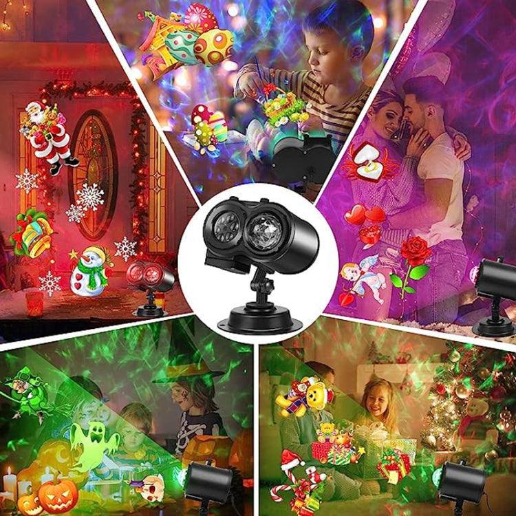 12 Cards AU Plug Color Card Pattern 9W Christmas Projection Light Remote Control Snow Light - Christmas Decoration Lamps by PMc TechLife | Online Shopping South Africa | PMc TechLife | Buy Now Pay Later Mobicred