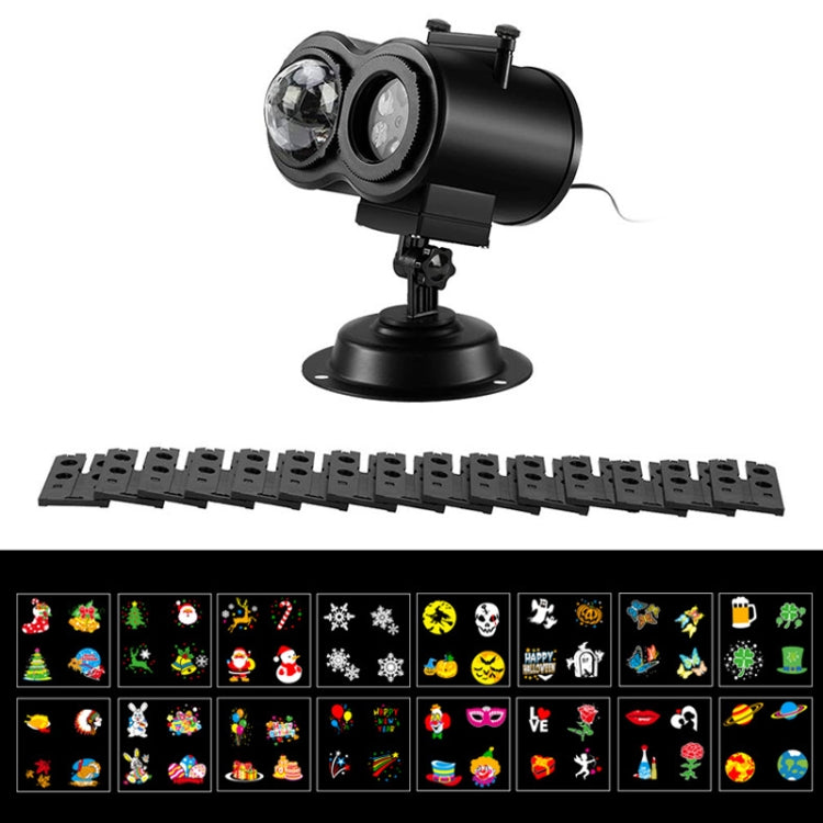 12 Cards EU Plug Not Easy To Fade Card Pattern 9W Double Cylinder Water Pattern Christmas Projection Light - Christmas Decoration Lamps by PMc TechLife | Online Shopping South Africa | PMc TechLife | Buy Now Pay Later Mobicred