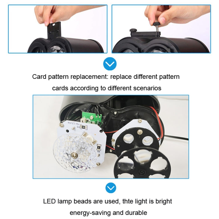 12 Cards US Plug Not Easy To Fade Card Pattern 9W Double Cylinder Water Pattern Christmas Projection Light - Christmas Decoration Lamps by PMc TechLife | Online Shopping South Africa | PMc TechLife | Buy Now Pay Later Mobicred