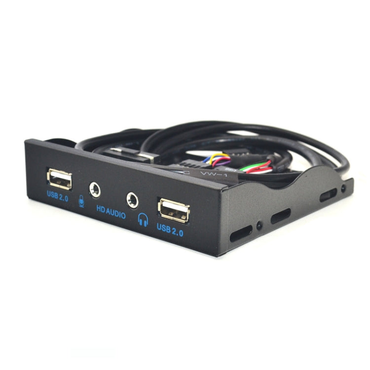 3.5-Inch  2 USB 2.0+HD AUDIO Port Desktop PC Case Floppy Drive Front Panel(Black) - Computer Cases & Towers by PMC TechLife | Online Shopping South Africa | PMC TechLife | Buy Now Pay Later Mobicred