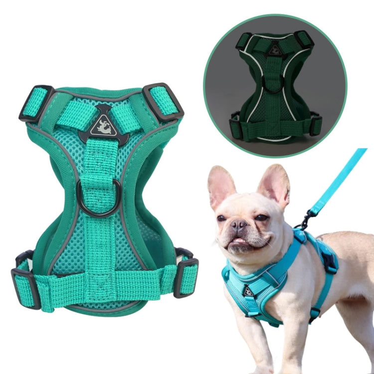 Pet Vest Harness + Traction Rope Set Reflective Breathable Dog Cat Harness, Size: S(Gray) - Leashes by PMC TechLife | Online Shopping South Africa | PMC TechLife
