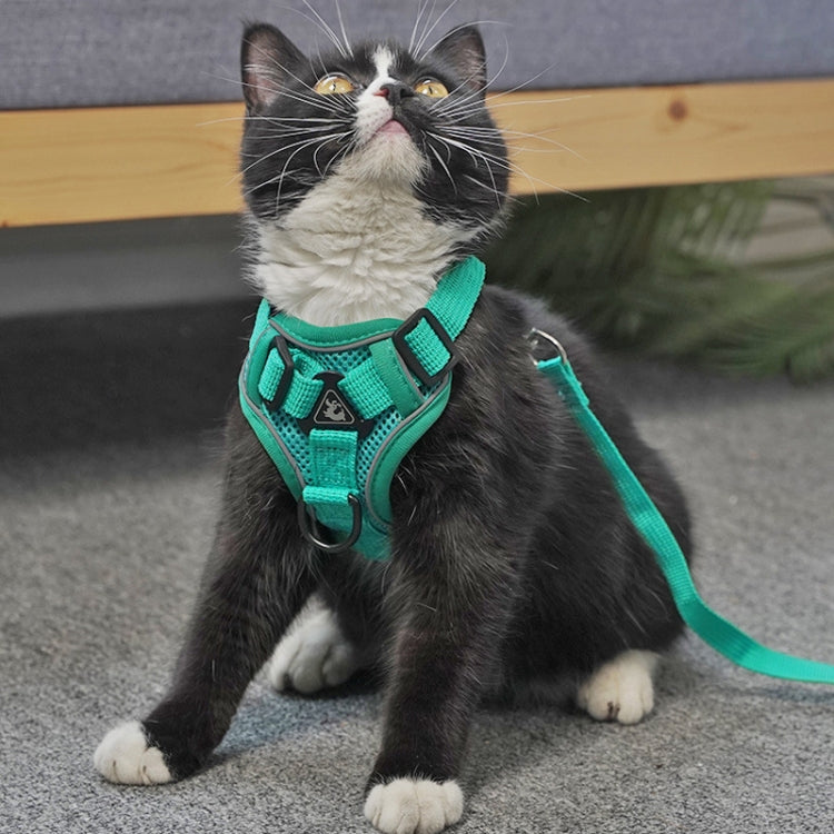 Pet Vest Harness + Traction Rope Set Reflective Breathable Dog Cat Harness, Size: XL(Red) - free shipping - PMC TechLife - Order now!