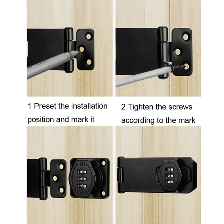 Stick Nail Dual Use Free Punch Cabinet Door Combination Lock Anti-Theft Drawer Lock, Style: Two Hole 3 inch Black - Padlocks by PMC TechLife | Online Shopping South Africa | PMC TechLife