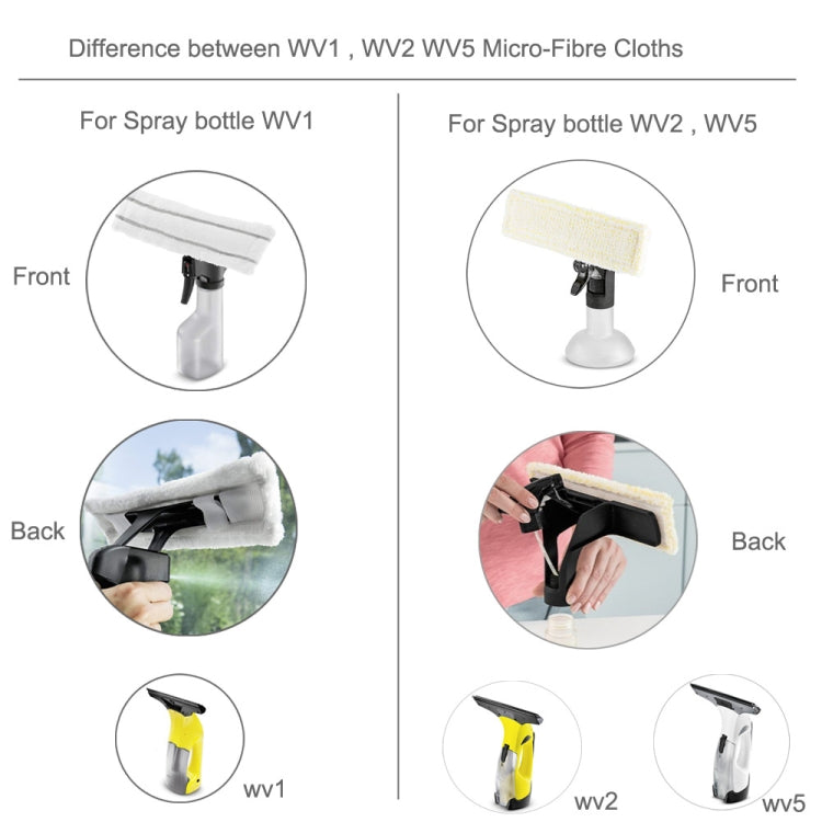 For Karcher WV1 WV2 WV5 Window Cleaner Spray Bottle Microfiber Cloth Mop(Gray) - free shipping - PMc TechLife - Order now!