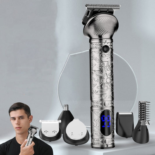 6 In 1 Men Multi-Functional Clipper Metal Body Hair Cutting(Silver Gray) - Hair Trimmer by PMC Jewellery | Online Shopping South Africa | PMC Jewellery | Buy Now Pay Later Mobicred