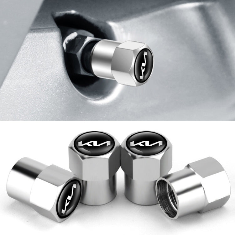 3sets/12pcs For KIA KN Car Tire Valve Core Decorative Metal Cap(Silver) - free shipping - PMC TechLife - Order now!