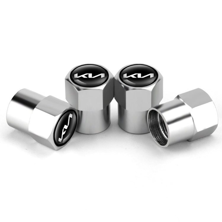 3sets/12pcs For KIA KN Car Tire Valve Core Decorative Metal Cap(Silver) - free shipping - PMC TechLife - Order now!