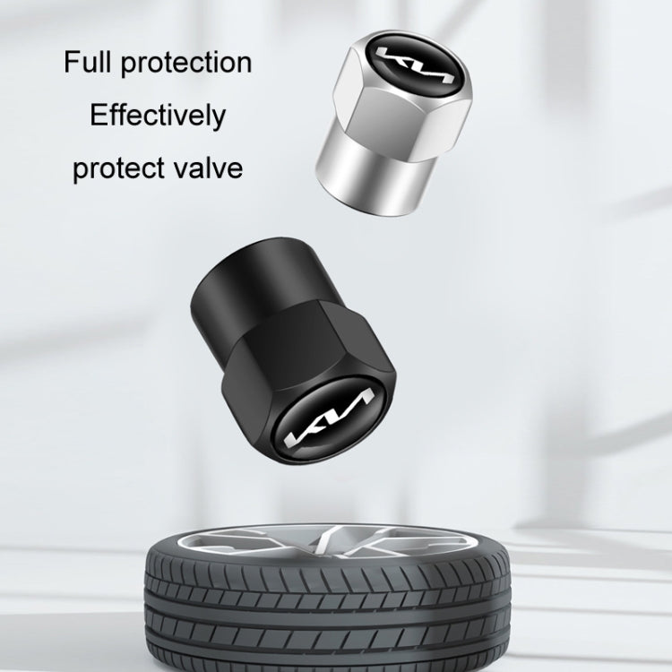 3sets/12pcs For KIA KN Car Tire Valve Core Decorative Metal Cap(Silver) - free shipping - PMC TechLife - Order now!