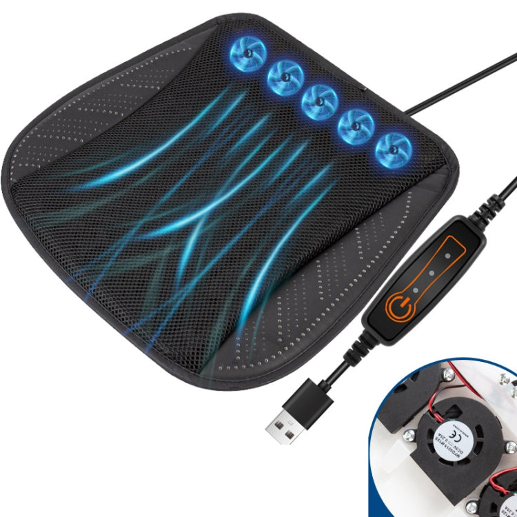 Multifunctional USB Fan Ventilation Heat Dissipation Car Seat Cushion(Black) - Seat Accessories by PMC TechLife | Online Shopping South Africa | PMC TechLife | Buy Now Pay Later Mobicred
