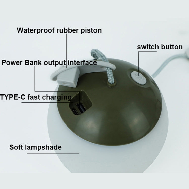 Retro Camping Lantern Rechargeable Haning Hook Night Light(Green) - Camping Lighting by PMc TechLife | Online Shopping South Africa | PMc TechLife | Buy Now Pay Later Mobicred